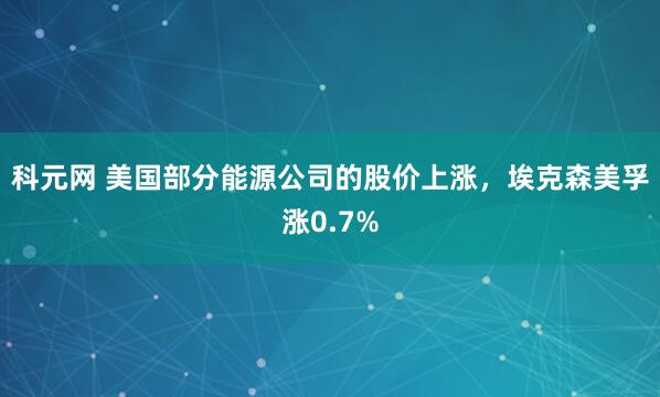 科元网 美国部分能源公司的股价上涨，埃克森美孚涨0.7%