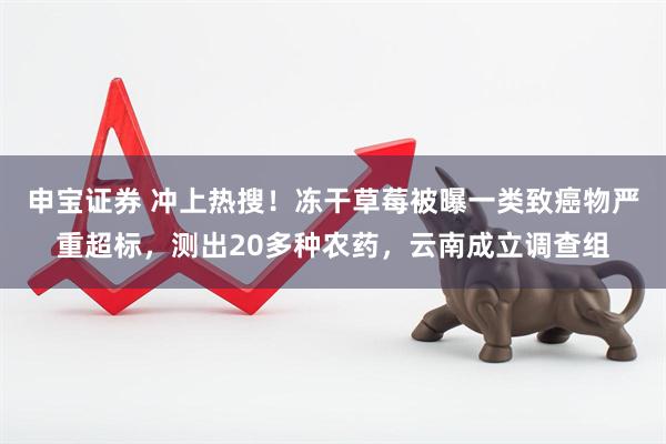 申宝证券 冲上热搜！冻干草莓被曝一类致癌物严重超标，测出20多种农药，云南成立调查组