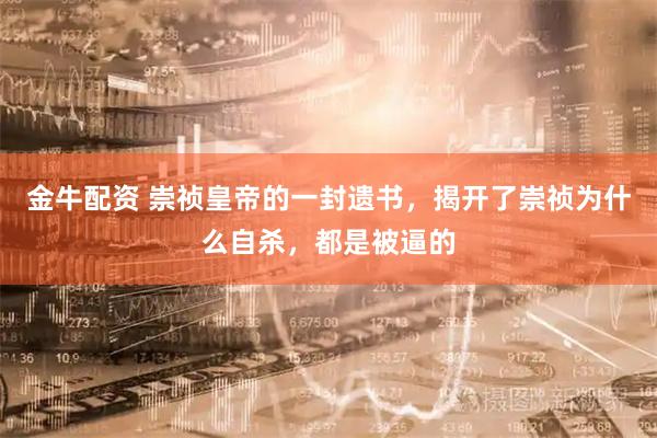 金牛配资 崇祯皇帝的一封遗书，揭开了崇祯为什么自杀，都是被逼的