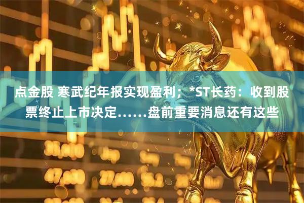 点金股 寒武纪年报实现盈利；*ST长药：收到股票终止上市决定……盘前重要消息还有这些