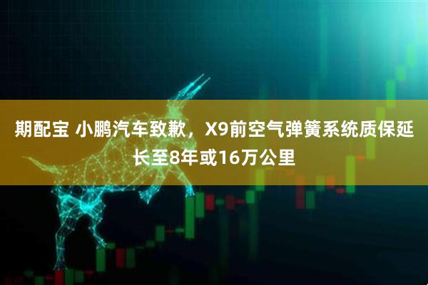期配宝 小鹏汽车致歉，X9前空气弹簧系统质保延长至8年或16万公里