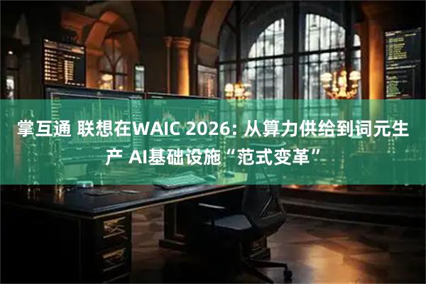 掌互通 联想在WAIC 2026: 从算力供给到词元生产 AI基础设施“范式变革”